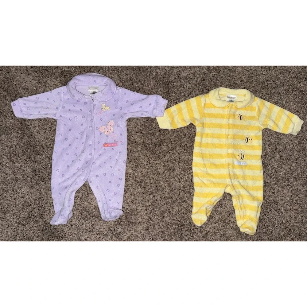 Just One Year Carter's Baby Butterfly/Bee Sleepers Terry Cloth 3 Months‎